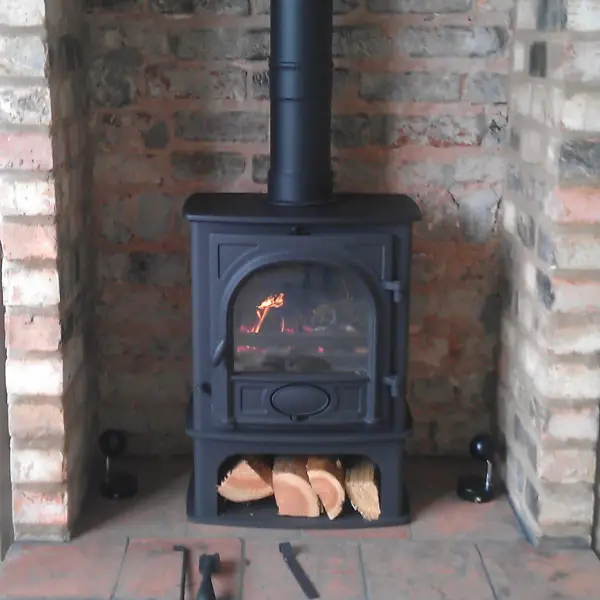 Brick Fireplace With Log Burner Country Cottage Style