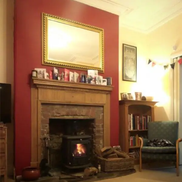 Brick Fireplace With Log Burner Traditional Example